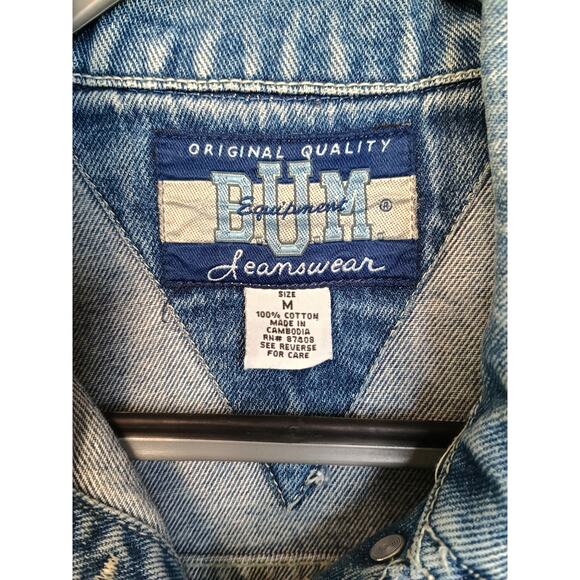 Vintage Y2K B.U.M. Equipment Women's Denim Jacket Size M Blue Jeanswear - Picture 5 of 11